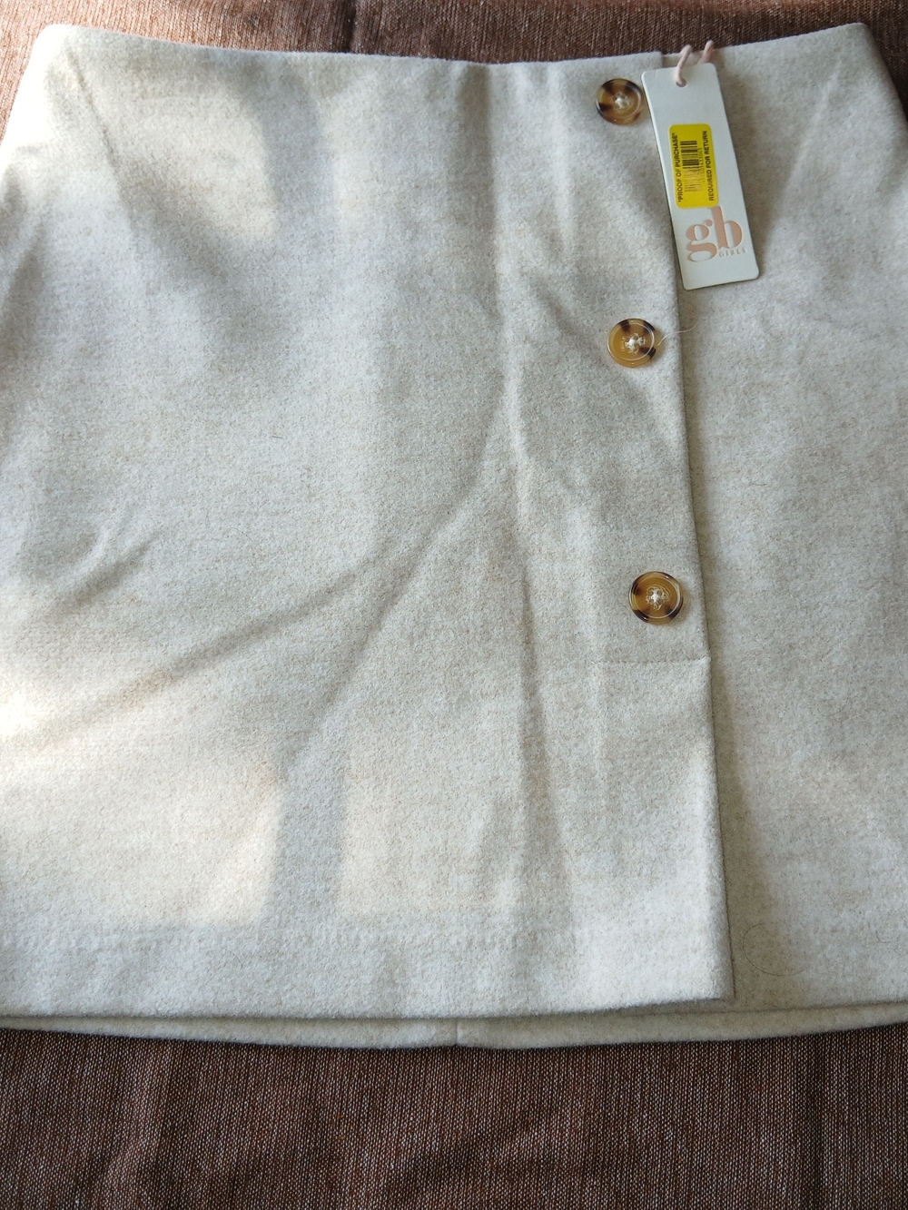 GB girls Beige Wool Skirt Sz Junior 16